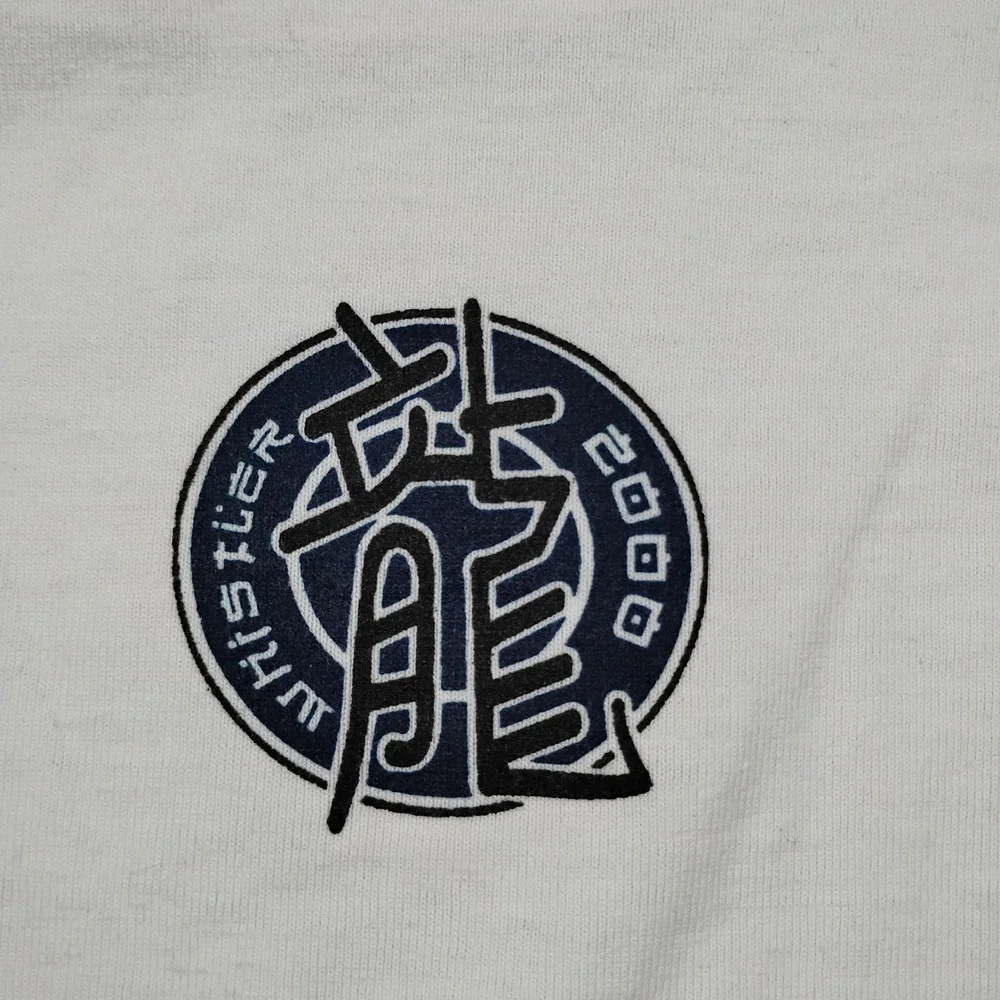 Showcase Whistler Snowboards Kids Raglan Long Sleeve Shirt White Blue Size M Y2K